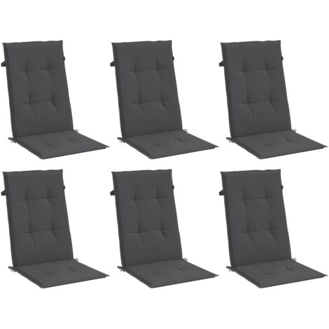 vidaXL Cuscini Sedia Schiena Alta 6 Antracite Mélange 120x50x4 Tessuto