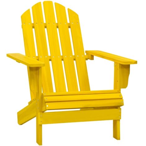 vidaXL Sedia Giardino Adirondack in Legno Massello di Abete Gialla