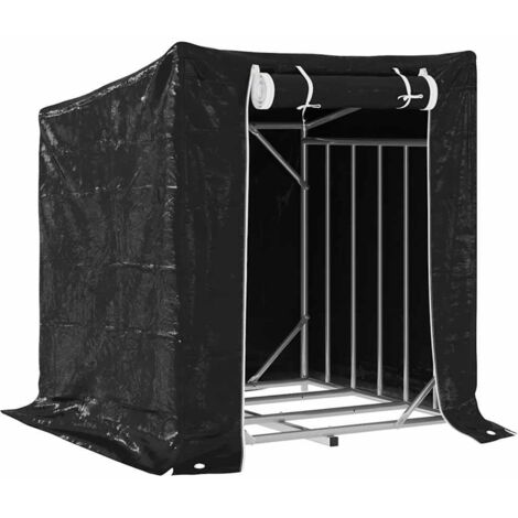 vidaXL Rastrelliera per Legna con Copertura Antipioggia 101x61x110,5cm