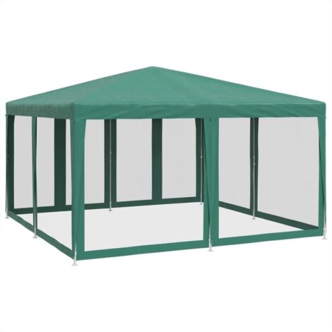 vidaXL Tenda per Feste con 8 Pareti Laterali in Rete Verde 4x4 m HDPE (1/5)