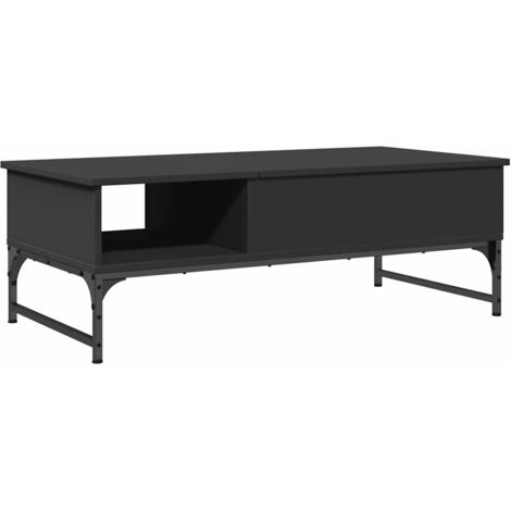vidaXL Tavolino Salotto Nero 100x50x35 cm Legno Multistrato e Metallo