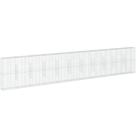 vidaXL Cesto Gabbione con Copertura 1100x50x200 cm Ferro Zincato