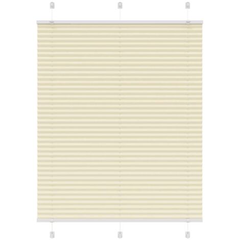 vidaXL Tenda Plissettata Crema 110x100 cm Larghezza Tessuto 109,4 cm