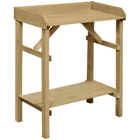 vidaXL Tavolo da Lavoro da Giardino in Legno Impregnato 75x40x90cm