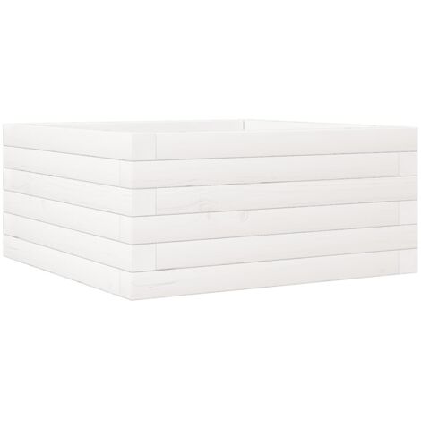 vidaXL Fioriera da Giardino Bianca 50x50x23 cm Legno Massello di Pino (1/5)