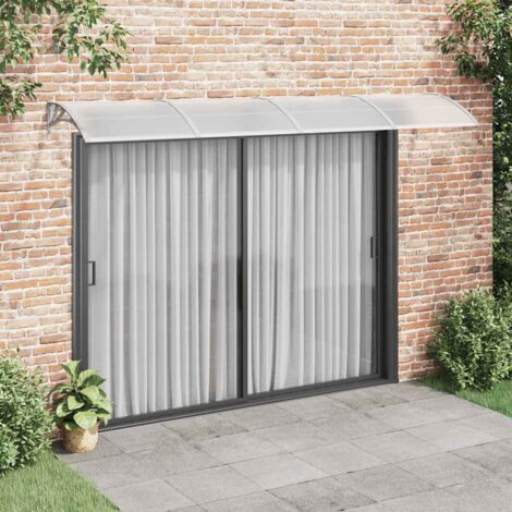 vidaXL Tettoia per Porta Grigio e Trasparente 350x75 cm Policarbonato