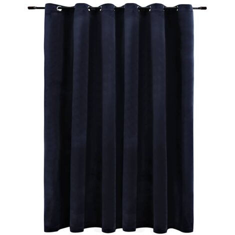 vidaXL Tenda Oscurante con Anelli in Metallo Velluto Nera 290x245 cm