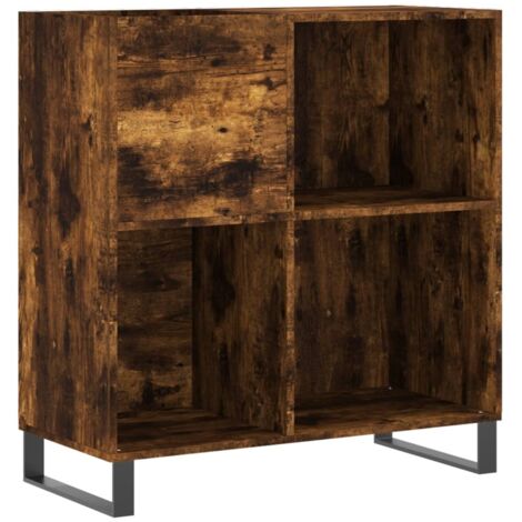 vidaXL Mobile Porta Dischi Rovere Fumo 84,5x38x89 cm Legno Multistrato