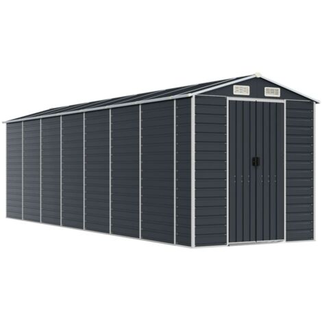 vidaXL Capanno da Giardino Antracite 191x640x198 cm in Acciaio Zincato