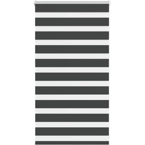 vidaXL Tenda a Rullo Zebra Nero Larghezza Tessuto 70,9 cm Poliestere