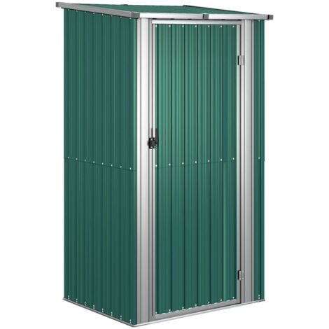 vidaXL Casetta da giardino verde 118,5x97x209,5 cm in acciaio zincato