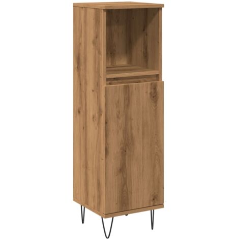 vidaXL Armadietto Bagno Rovere 30x30x100 cm Legno Multistrato (1/6)
