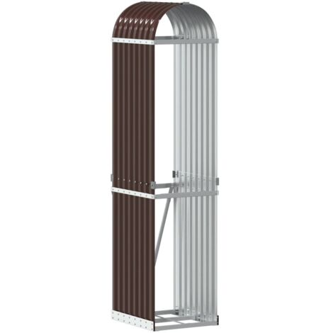 vidaXL Portaceppi Marrone 40x45x170 cm in Acciaio Zincato (1/5)