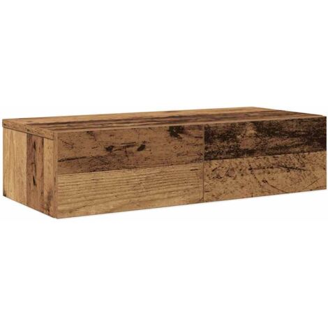 vidaXL Scaffale a Parete con Cassetti Antico 60x26,5x15 cm Truciolato