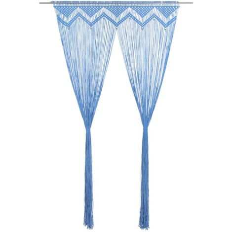 vidaXL Tenda Macramè Blu 140x240 cm in Cotone