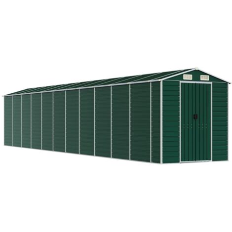 vidaXL Capanno da Giardino Verde 191x980x198 cm in Acciaio Zincato