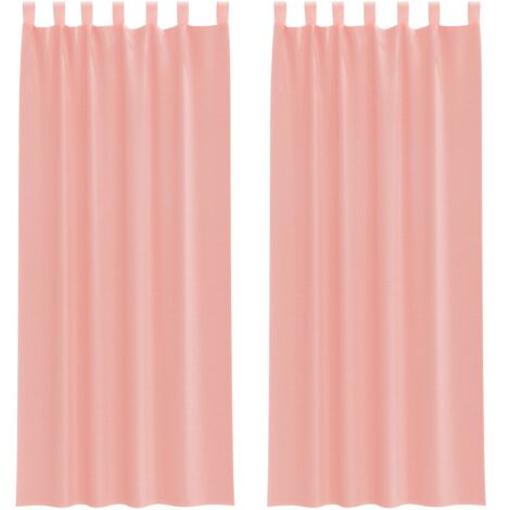 vidaXL Tende in Voile con Passanti 2 pz Rosa 140x260 cm