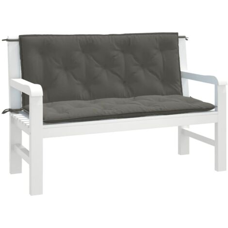 vidaXL Cuscini Panca Giardino 2pz Grigio Scuro Mélange 120x50x7 cm (1/6)