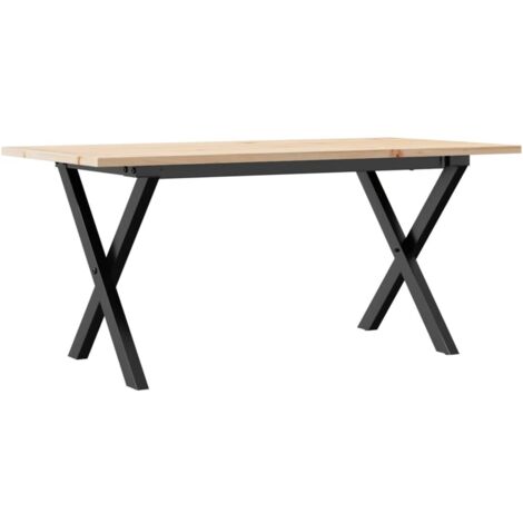 vidaXL Tavolino da Salotto Telaio a X 90x40x45 cm Legno Pino e Acciaio