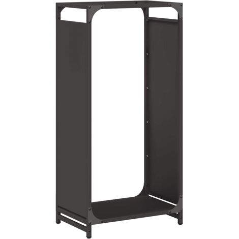 vidaXL Rastrelliera per Legna da Ardere Nera 44x28x90 cm