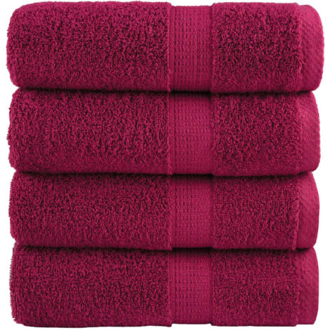 vidaXL Asciugamani Premium SOLUND 4 pz Bordeaux 30x30 cm 600 g/m²