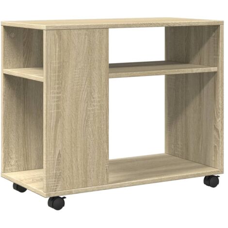 vidaXL Tavolino con Ruote Rovere Sonoma 70x35x60 cm in Truciolato