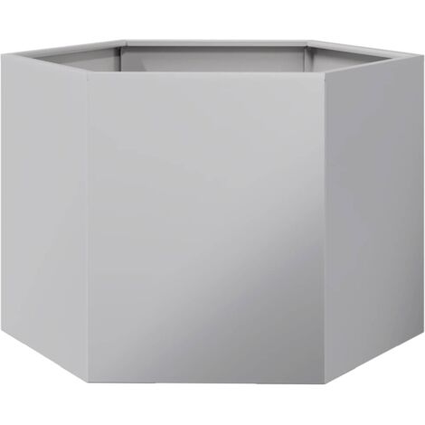 vidaXL Fioriera Esagono 69x60x45 cm in Acciaio Zincato (1/5)