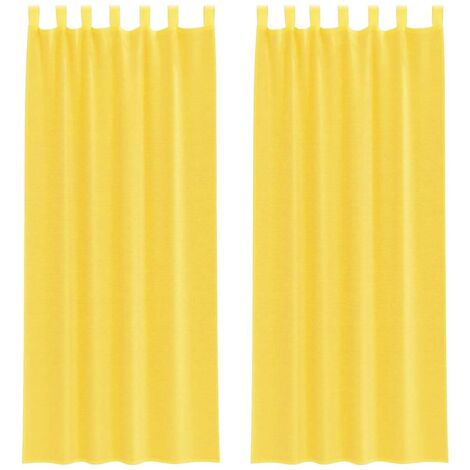 vidaXL Tende in Voile con Passanti 2 pz Giallo 140x260 cm