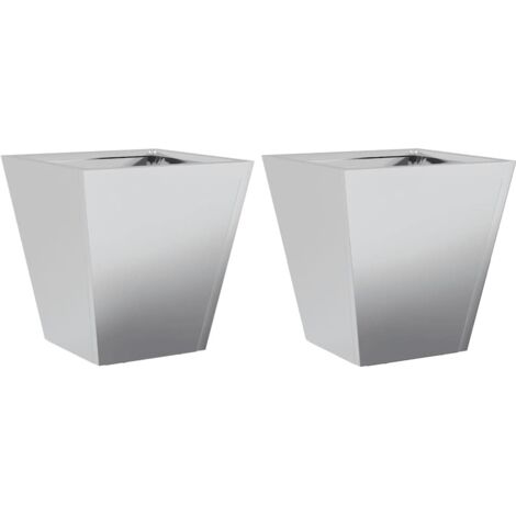 vidaXL Fioriere da Giardino 2 pz 30x30x30 Grigie in Acciaio Zincato