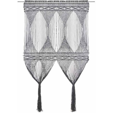 vidaXL Tenda Macramè Antracite 140x240 cm in Cotone