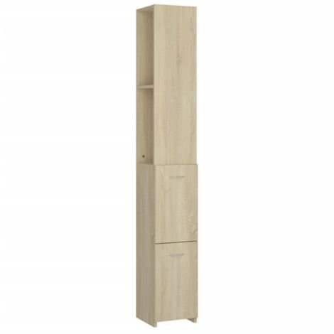 vidaXL Armadietto Bagno Rovere Sonoma 25x26,5x170 cm Legno Multistrato