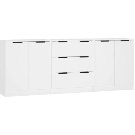 Credenze 3 pz Bianche in Legno Multistrato vidaXL 745094