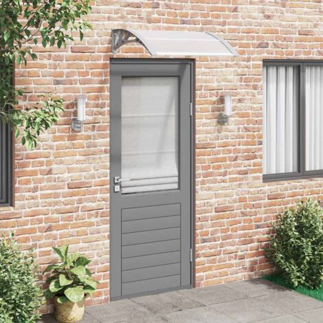 vidaXL Pensilina per porta grigia e trasparente 80x75 cm in policarbonato
