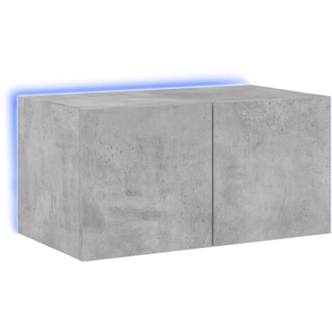 vidaXL Mobile TV a Parete con Luci LED Grigio Cemento 60x35x31 cm