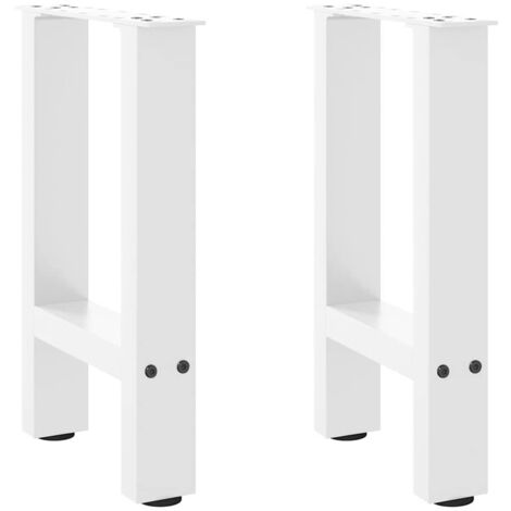 vidaXL Gambe per Tavolino da Caffè Bianche 2 pz 38x(42-43) cm Acciaio