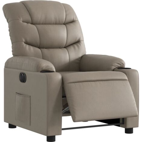 vidaXL Poltrona Reclinabile Elettrica Cappuccino in Similpelle