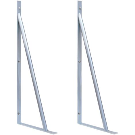 vidaXL Staffe di Supporto per Recinzione 2 pz in Acciaio Zincato