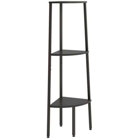 vidaXL Scaffale Angolare a 3 Livelli Nero 45,5x31,5x120 cm