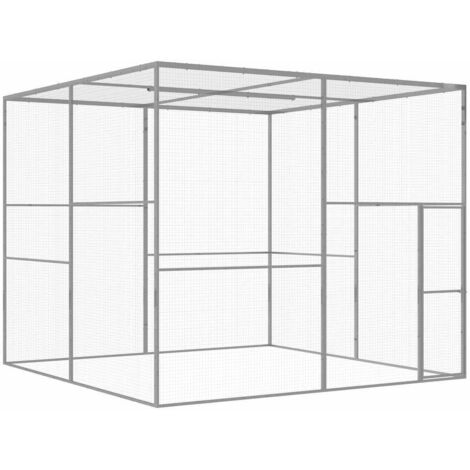 vidaXL Gabbia per Gatti 3x3x2,5 m in Acciaio Zincato