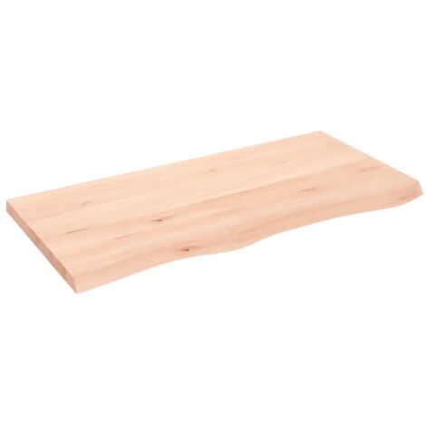 Ripiano a Parete 100x50x4 cm Legno Massello Rovere Non Trattato