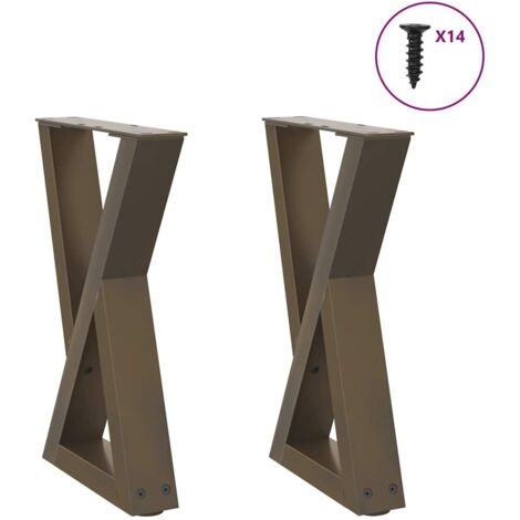 vidaXL Gambe per Tavolino da Caffè 2 pz Acciaio Naturale 28x(42-43,3) cm Acciaio