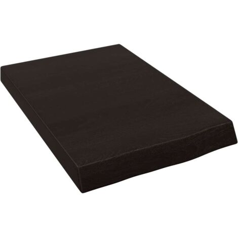 vidaXL Piano Bagno Marrone Scuro 40x30x(2-6)cm Legno Massello Trattato