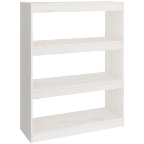 vidaXL Libreria/Divisorio Bianco 80x30x103,5 cm in Massello di Pino