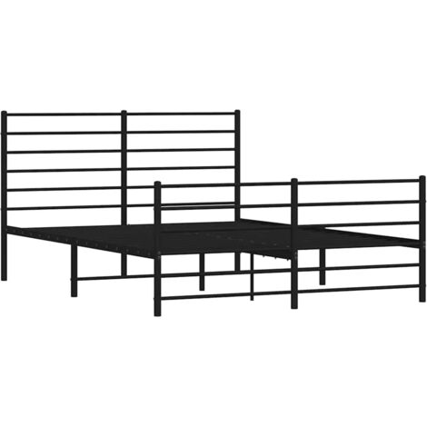 vidaXL Giroletto con Testiera e Pediera Metallo Nero 135x190 cm (1/5)