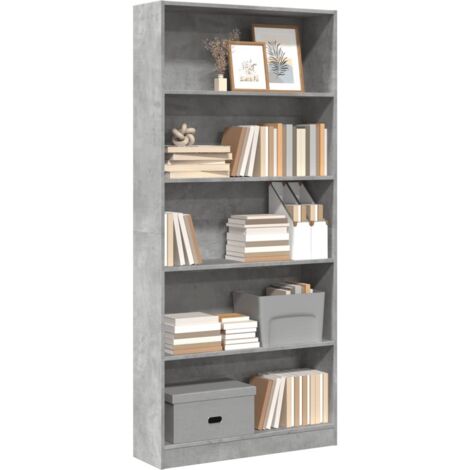 vidaXL Libreria Grigio Cemento 80x24x176 cm in Legno Multistrato