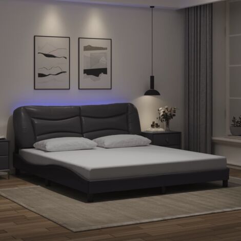 vidaXL Giroletto con LED senza Materasso Hvar Grigio 180x200 cm (1/5)