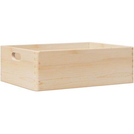 vidaXL Scatola in Legno con Manici 40x30x13 cm Legno Massello di Pino