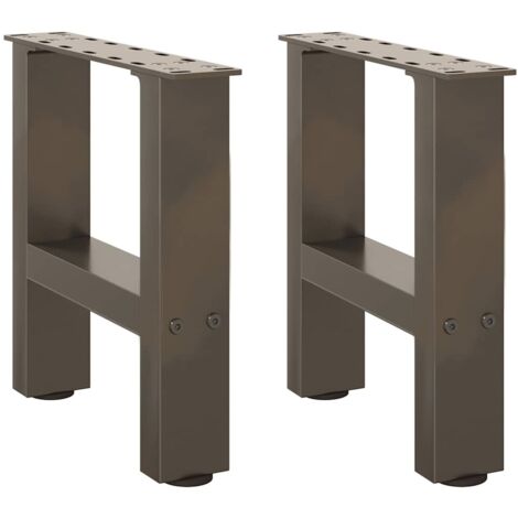 vidaXL Gambe per Tavolino da Caffè in Acciaio Naturale 2 pz 40x(30-31) cm Acciaio