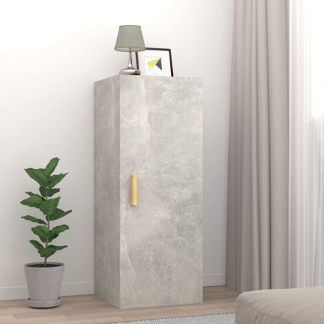 vidaXL Armadietto a Muro Grigio Cemento 34,5x34x90cm Legno Multistrato (1/5)