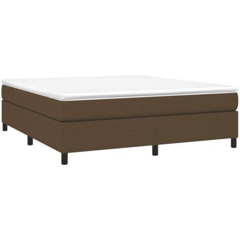 vidaXL Struttura Letto a Rete a Molle Marrone Scuro 160x200 cm Tessuto